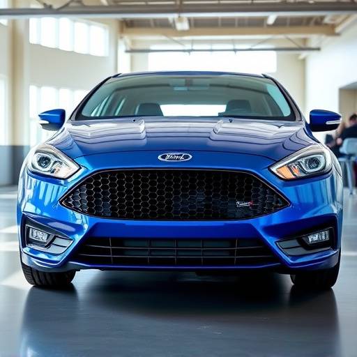 Fotografía de un Ford Focus azul, modelo de segunda mano, espacioso y confortable.
