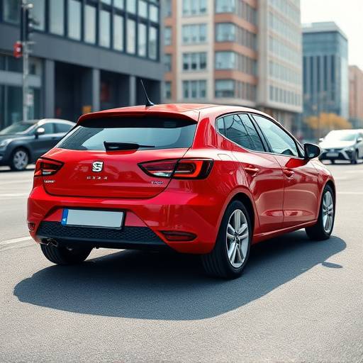 Imagen de un Seat Ibiza rojo, modelo de segunda mano, perfecto para la ciudad.